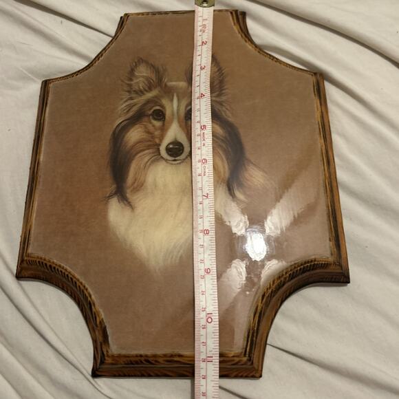 Vintage Collie Dog Etching Wood Wall Plaque Art Robert K. Reynolds-Forbes - Picture 5 of 6